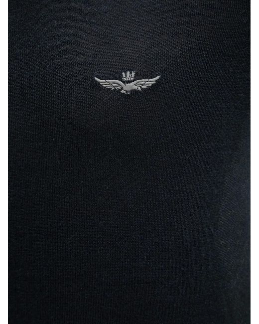 Aeronautica Militare Blue Logo-Embroidered T-Shirt for men