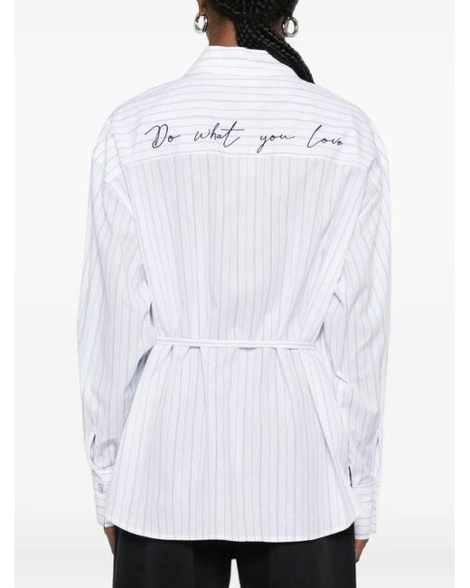 Twinset ストライプ ラップシャツ White