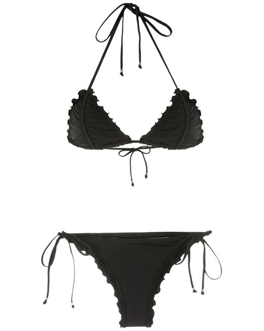Amir Slama Black Ripple Effect Bikini Set
