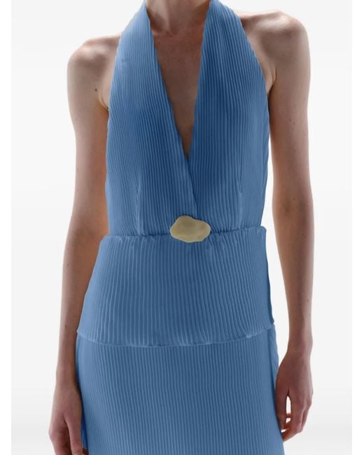 Baobab Blue Merida V-Neck Maxi Dress