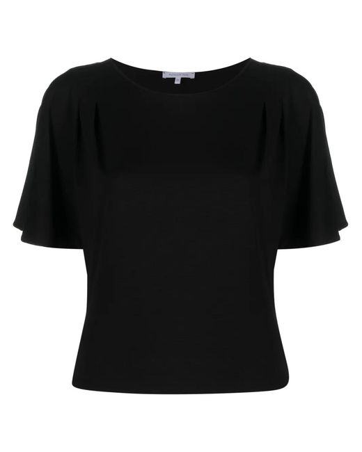 Patrizia Pepe Black Boat-Neck Detail T-Shirt