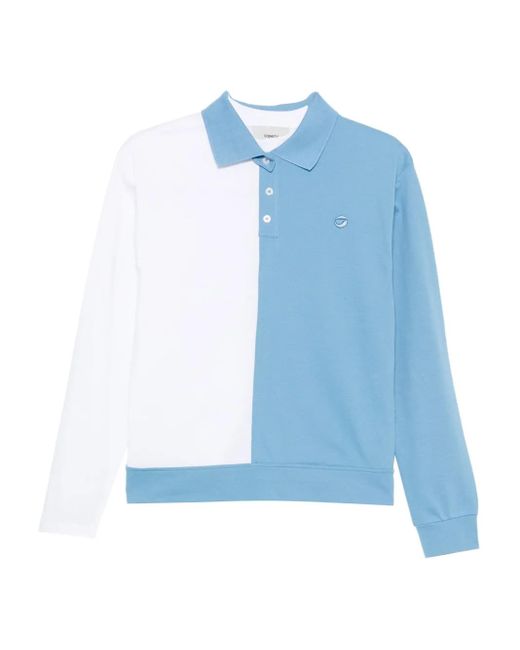 Coperni Blue Two-Tone Panelled Polo Top