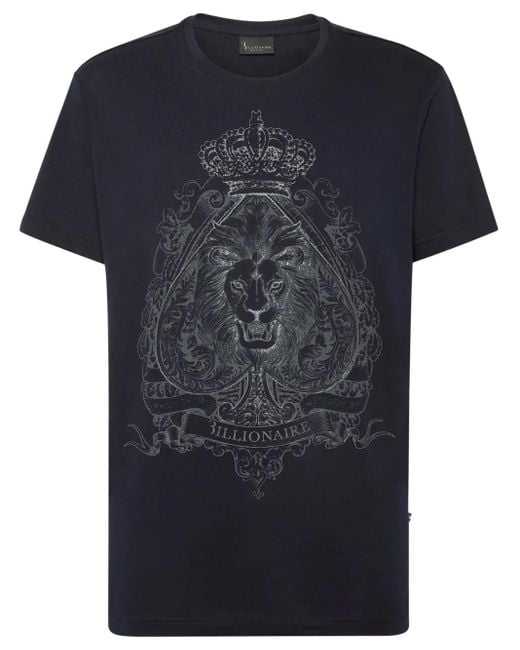Billionaire Blue Logo-Print T-Shirt for men