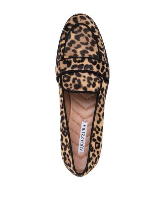 Aquazzura Martin Leopard-print Loafers in Natural | Lyst Canada