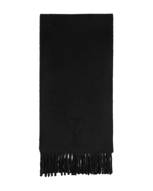 AMI Ami De Coeur Wollen Sjaal Met Reliëf in het Black