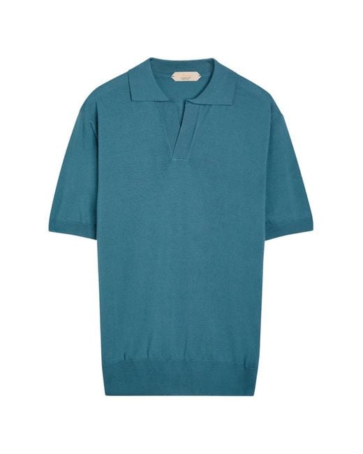 Aurélien Blue V-Neck Polo Shirt for men
