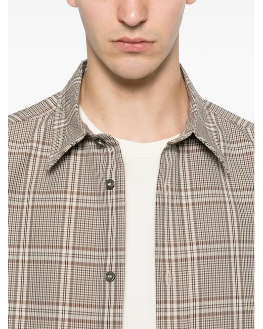Amaranto Gray Checked Short-Sleeve Shirt for men
