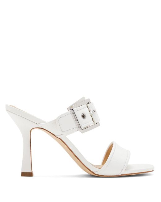 Michael Kors White Leather 95mm Mules