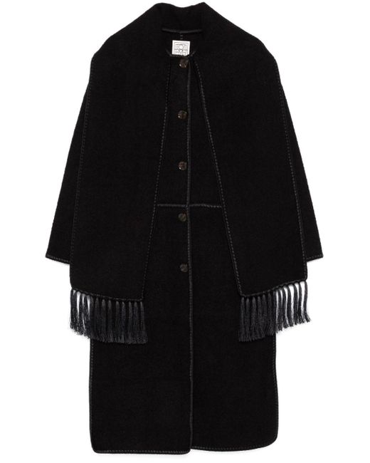 Totême  Black Attached Scarf Coat