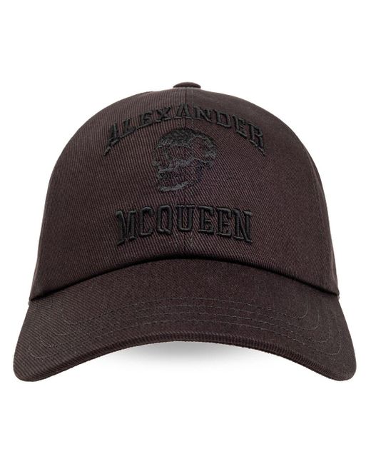 Cappello da baseball con ricamo di Alexander McQueen in Black da Uomo