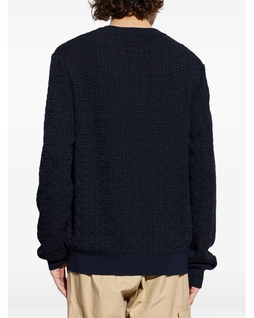Balmain Blue Logo-Motif Sweater for men
