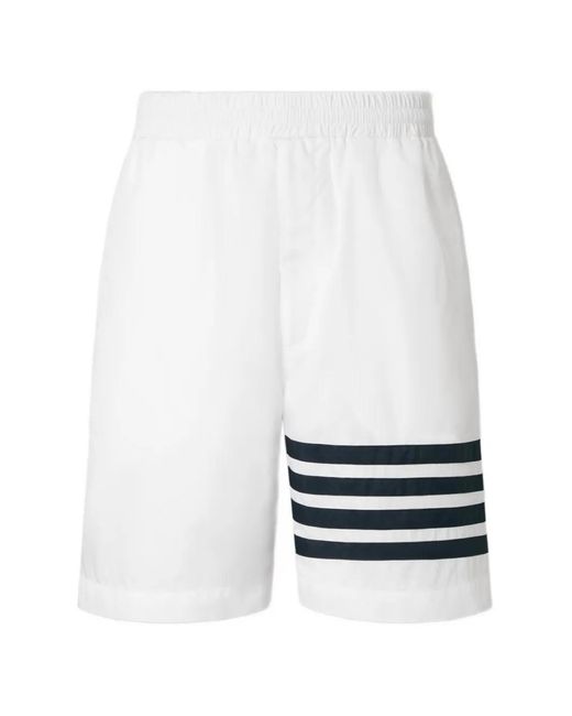 Thom Browne Blue Ripstop 4-Bar Track Shorts for men