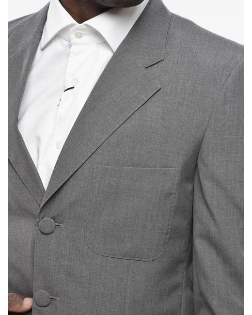 Givenchy Gray Single-Breasted Patch-Pocket Blazer for men