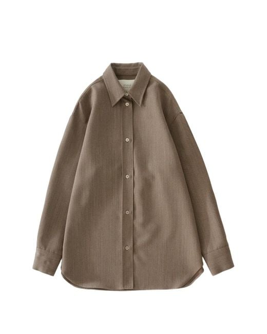 Studio Nicholson Brown Rouen Box-Pleat Shirt