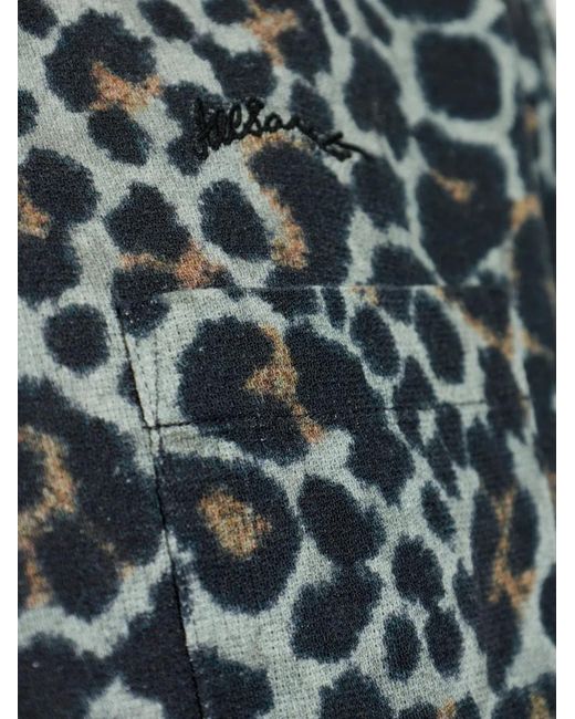 AllSaints Gray Leopard-Pattern Pocket Shirt for men