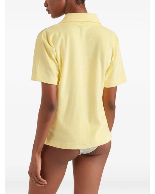 Hunza G Yellow Towelling Short-Sleeve Shirt
