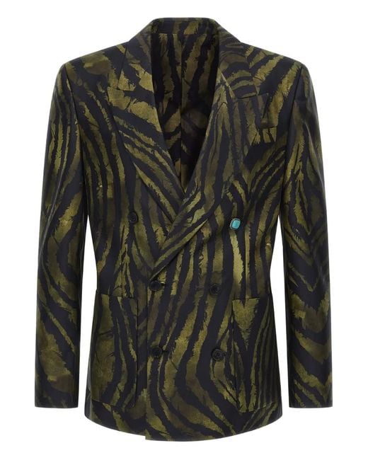 Roberto Cavalli Black Double-Breasted Blazer for men