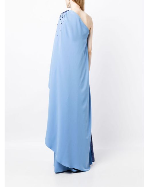 Sachin & Babi Blue Leila Crystal-embellished Gown