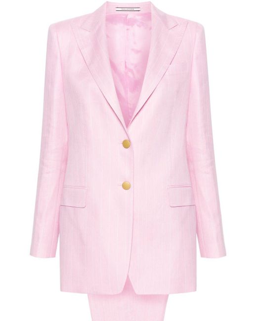 Tagliatore Pink Bertha Pinstriped Single-breasted Suit