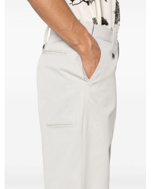 Paura White Kyros Cotton Straight-leg Trousers for men