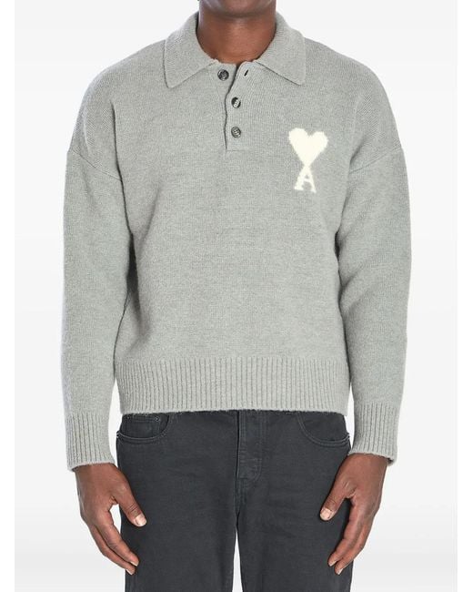 AMI Gray T-Shirts And Polos for men