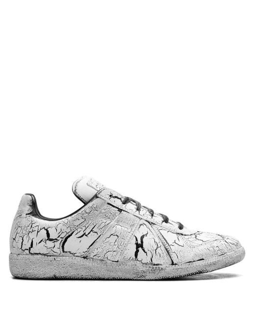 Maison Margiela White Replica "cracked" Low-top Sneakers for men