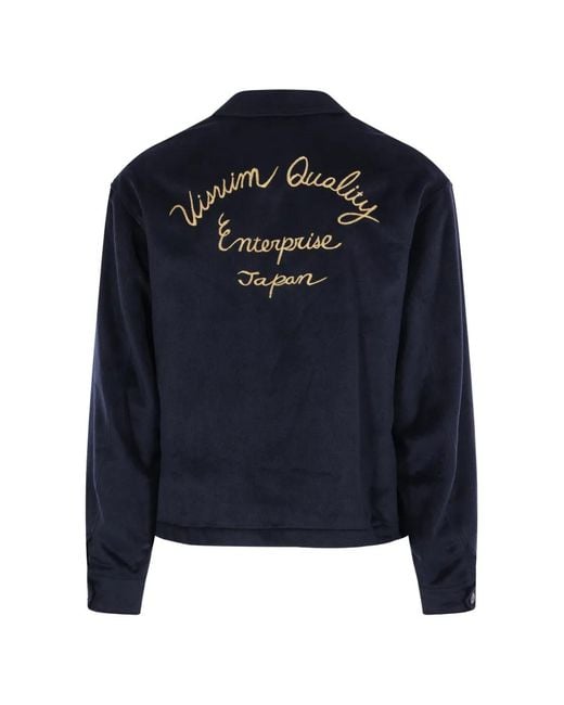 Visvim Blue Embroidered Zip-Up Jacket for men