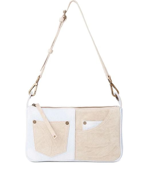 Guess White Denim Shoulder Bag