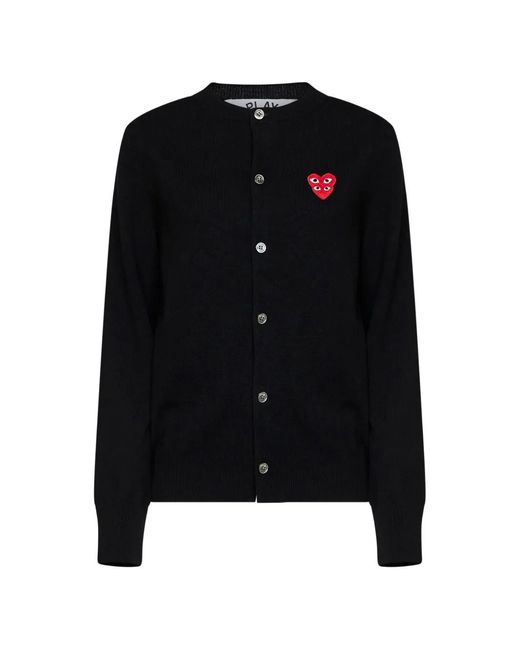 COMME DES GARÇONS PLAY Black Heart-Appliqué Cardigan