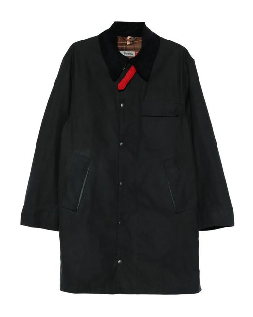 Barbour Black X Paul Smith Corduroy-Collar Coat for men