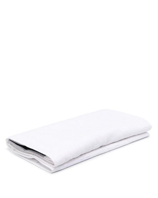 Balmain White Logo-jacquard Beach Towel