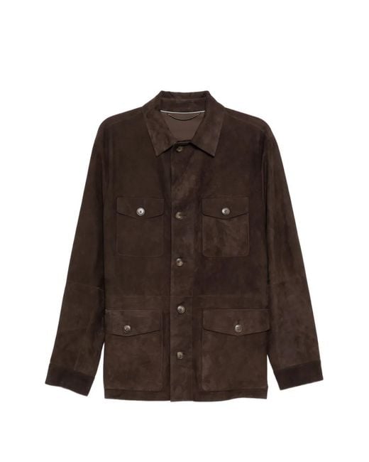 Chaqueta Con Bolsillos Con Solapa Canali de hombre de color Brown