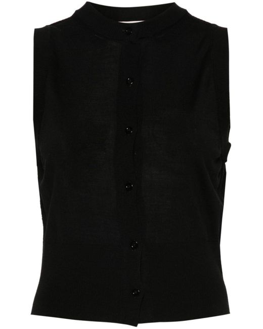 Semicouture Black Button-up Knitted Vest