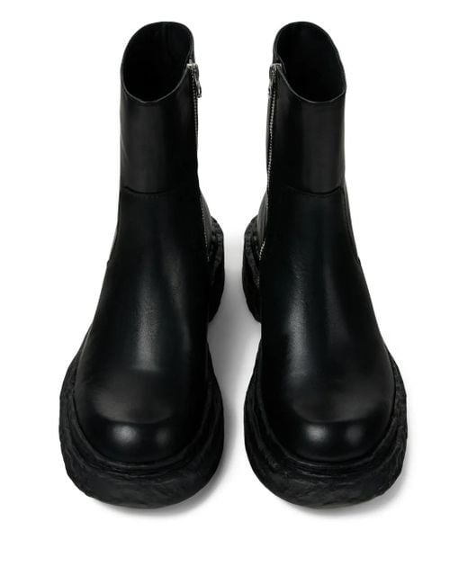 CAMPERLAB Black Strukturierte Stiefel Mit Reißverschlussdetail