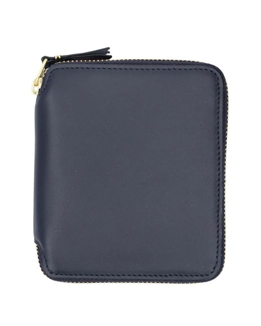Comme des Garçons Blue Zipped Leather Wallet