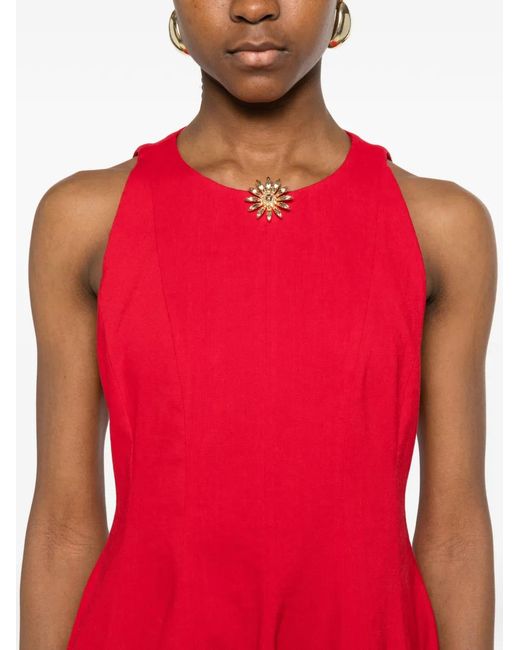 Maje Short Flared Linen-Blend Dress