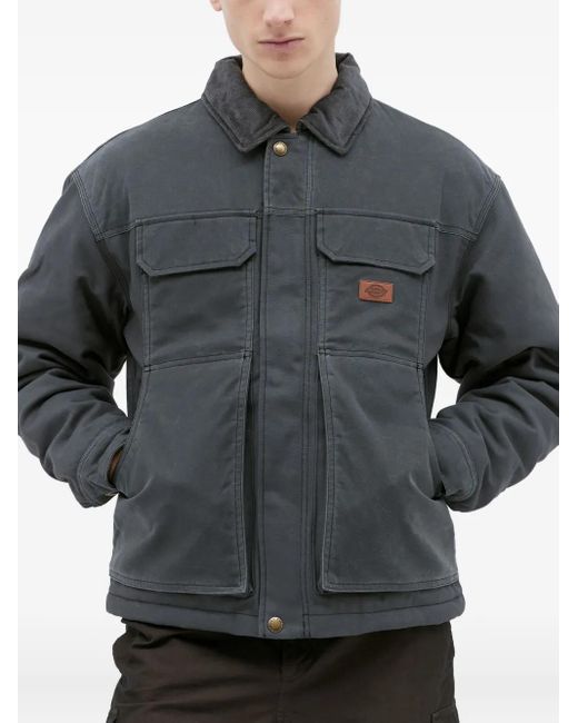 Dickies Gray Logo-Patch Jacket for men