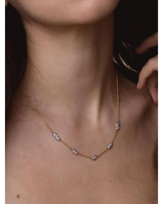 Jade Trau Natural 18K And Platinum Posey Two-Tone Station Diamond Necklace