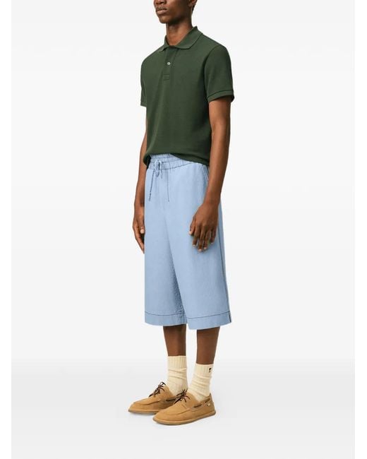 AMI Blue Cotton Elasticated Large Bermuda Shorts for men