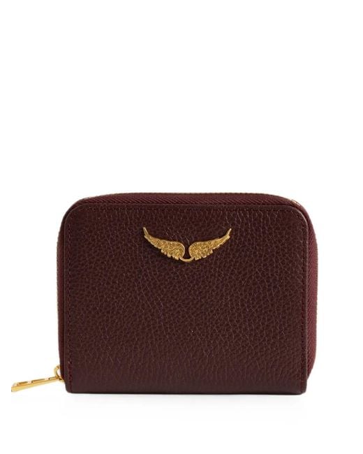 Zadig & Voltaire Purple Mini Zv Grained Leather Wallet