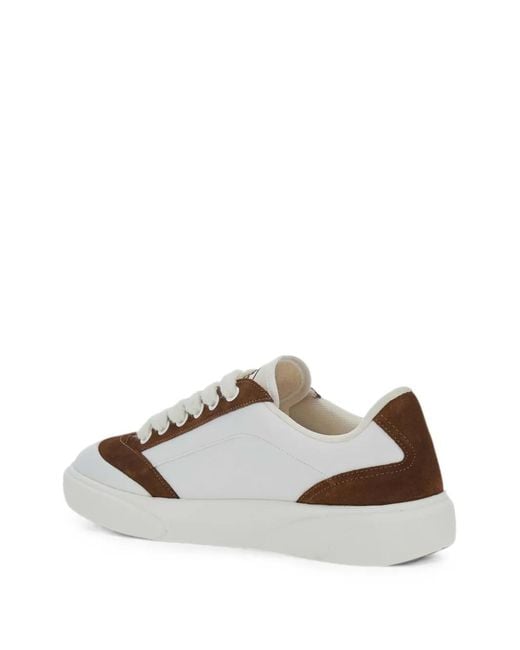 Casablanca White Del Mar Suede-Panelled Logo-Print Sneakers for men