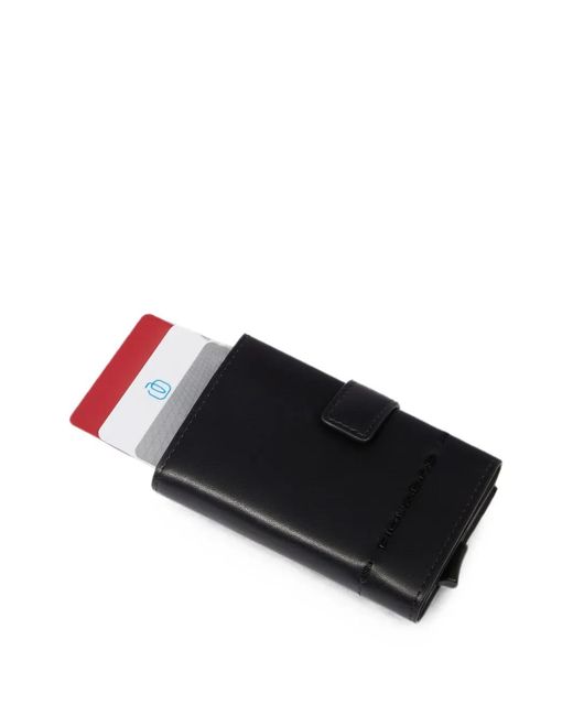 Piquadro Black Logo-Embossed Cardholder Wallet for men