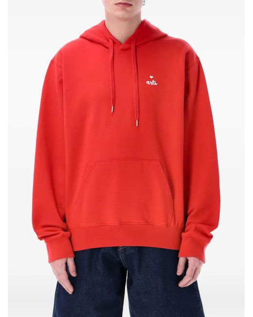 Arte' Men's Red Heart Logo Hoodie