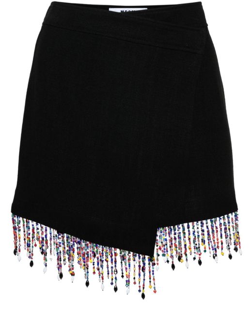 MSGM Black Bead-embellished Skirt