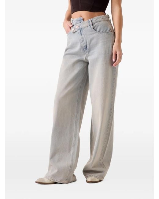 Guess Gray Gina Asymmetric-Waist Jeans