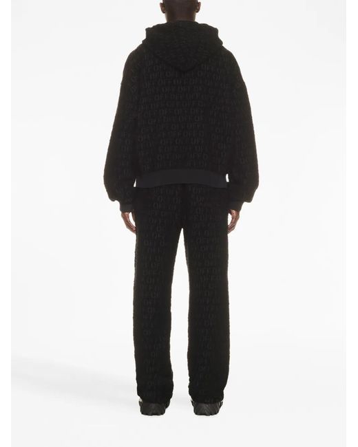 Off-White c/o Virgil Abloh Black Logo Bouclé Hoodie for men