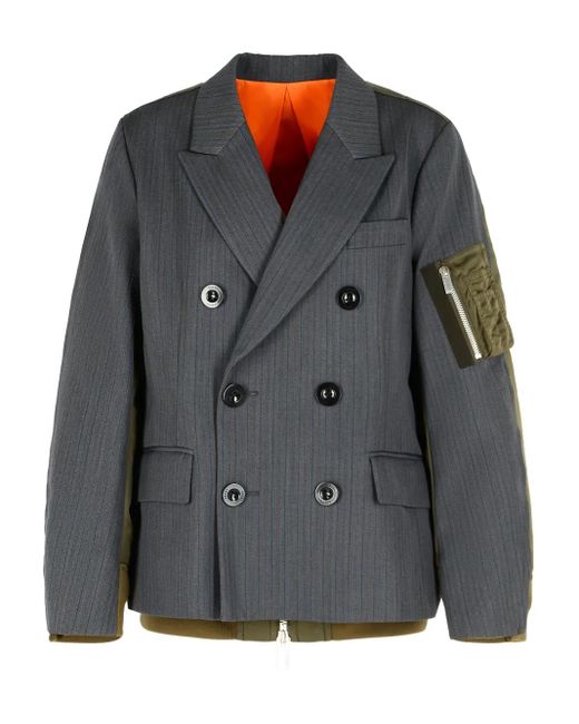 Chaqueta Con Doble Botonadura Sacai de color Black