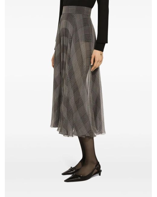 Dolce & Gabbana Brown Prince Of Wales Check Skirt