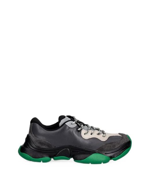 Camper Black Twins Panelled Leather Low-Top Sneakers