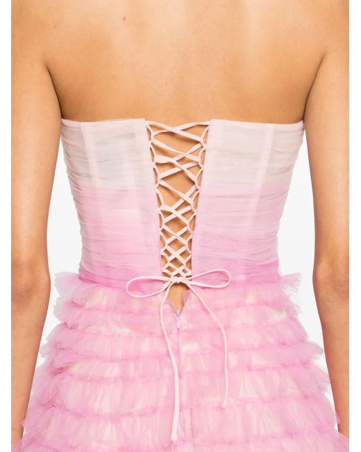 Ana Radu Pink Gradient-Effect Tulle Dress